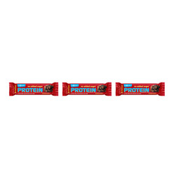 Zestaw: 3x BATON PROTEINOWY BROWNIE W MLECZNEJ CZEKOLADZIE BEZ DODATKU CUKRU BEZGLUTENOWY 40 g - MAXSPORT