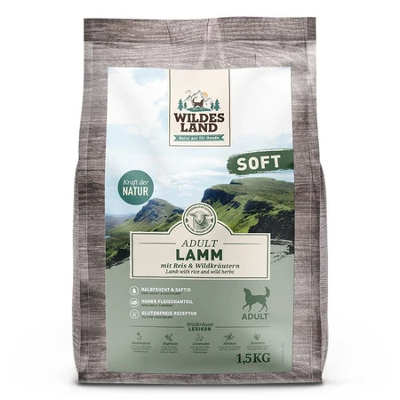 WILDES LAND DOG Soft Lamm - jagnięcina - półwilgotna karma dla psa (1,5kg)