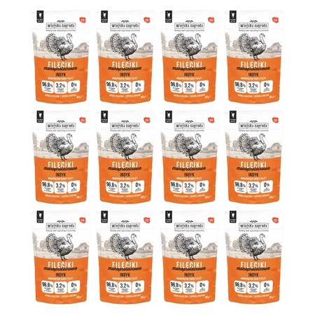 Zestaw 12x Wiejska Zagroda Monoproteinowa Fileciki Indyk - mokra karma dla kota - 85 g