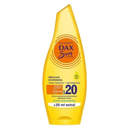 Dax Sun Emulsja ochronna do opalania z masłem kakaowym i olejem arganowym SPF20 175ml