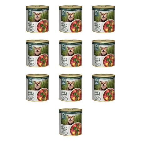 Zestaw 10x PURE NATURE DOG Rind Lamm - wołowina i jagnięcina z ziemniakami i algami dla dorosłych psów (800g)