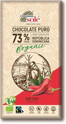 Czekolada gorzka 73% kakao z chili BIO 100 g