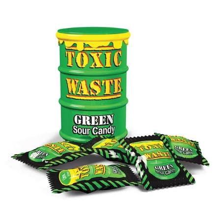 Toxic Waste Green Drum Kwaśne cukierki o smakach owocowych 42 g