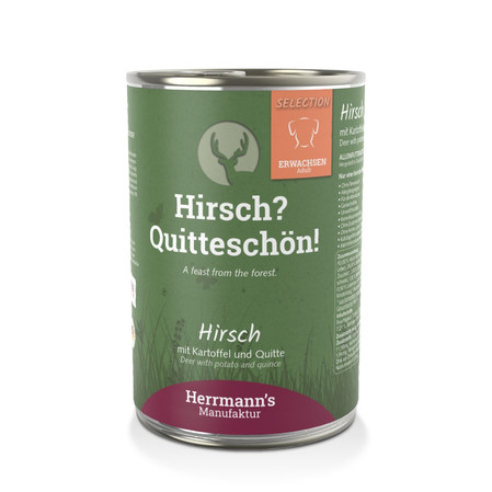 Zestaw 10x HERRMANN'S Selection Dog Hirsch - jeleń z pigwą (400g)