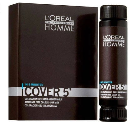 Homme Cover 5 Ammonia-Free Hair Colour Gel żel do koloryzacji włosów dla mężczyzn 5 Light Brown 3x50ml