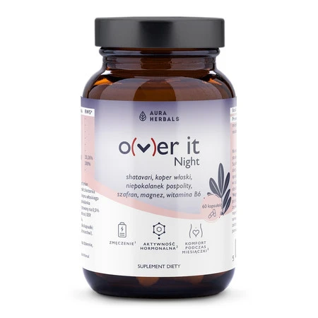 Aura Herbals Over It Night, komfort podczas miesiączki 60 szt.
