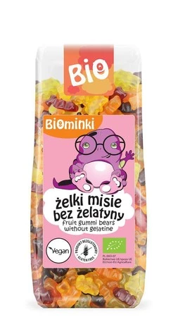 ŻELKI (MISIE) BEZ ŻELATYNY BEZGLUTENOWE BIO 100 g - BIOMINKI