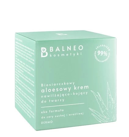 Balneokosmetyki - Biosiarczkowy aloesowy krem nawilżająco-kojący do twarzy 50ml