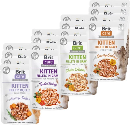 BRIT Care Cat GF KITTEN Salmon Łosoś Sos 85g