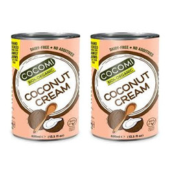 Zestaw: 2x COCOMI ZAGĘSZCZONY PRODUKT KOKOSOWY BEZ GUMY GUAR BEZ DODATKU CUKRÓW BIO 400 ml (PUSZKA)