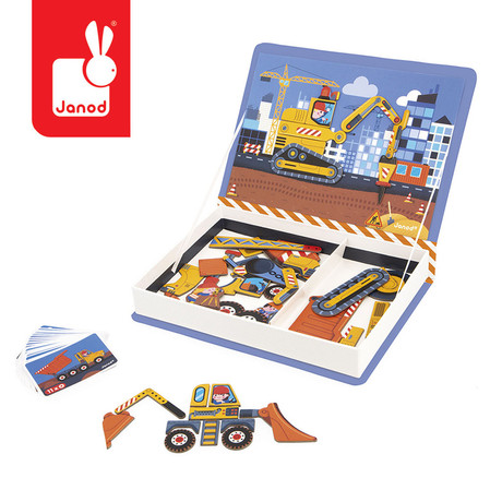 Janod Magnetyczna układanka Plac budowy Magnetibook 3-8 lat