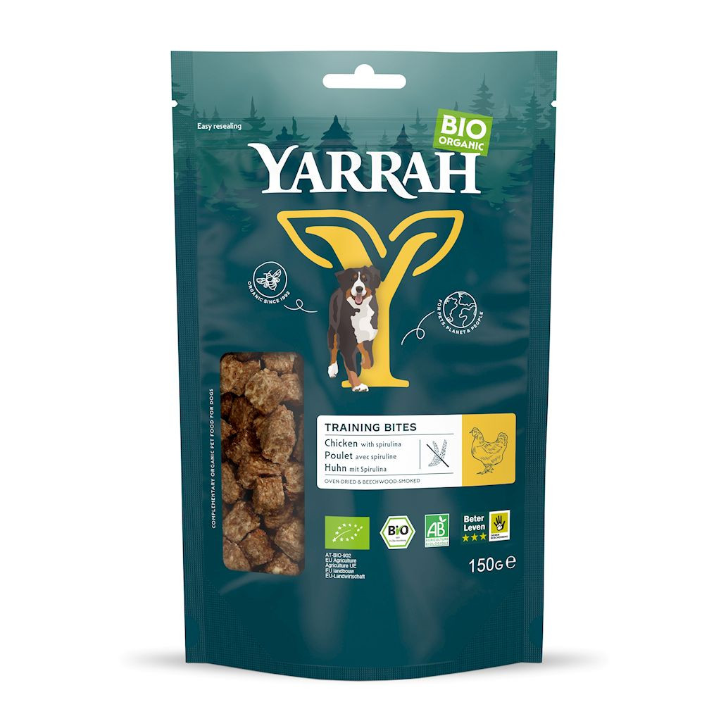 (DLA PSA) PRZYSMAK - KOSTKI TRENINGOWE Z KURCZAKIEM I SPIRULINĄ BIO 150 g - YARRAH - Nabea.pl