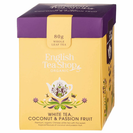 English Tea Shop Herbata biała sypana z kokosem i marakują BIO 80 g