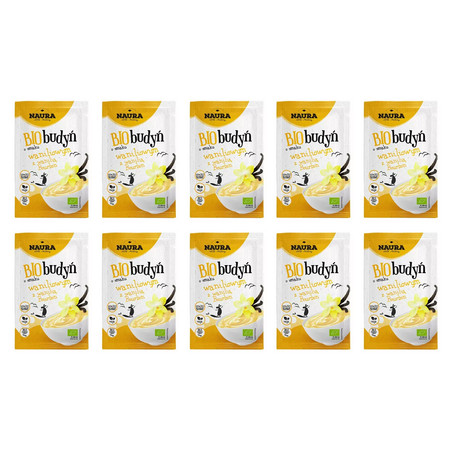Zestaw 10x Budyń o smaku waniliowym BIO 38 g