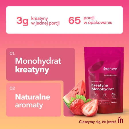 Intenson Kreatyna Monohydrat smak truskawka-arbuz 260g