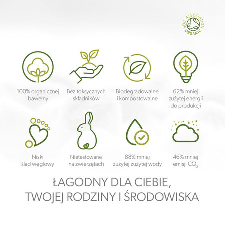 Simply Gentle, Waciki kosmetyczne w płatkach, 100% bawełna organiczna, 100 szt.