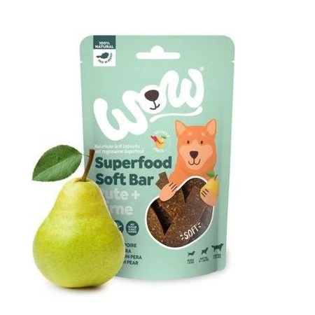 WOW Superfood Soft Bar Pute - mięso indyka z gruszką miękkie przysmaki dla psa (150g)