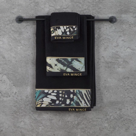 Ręcznik Eva 15 30 x 50 cm, Czarny