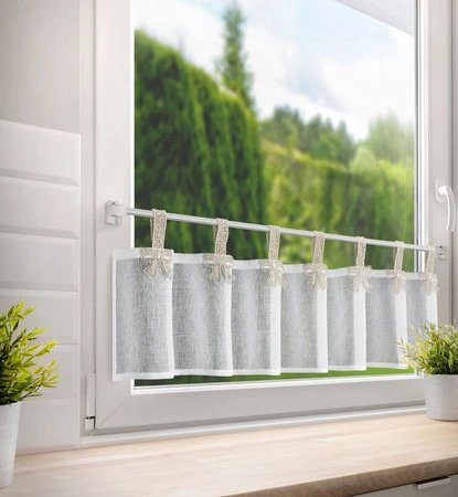 FIRANA GOTOWA MELISA NA SZELKACH 150 X 30 CM BIAŁY