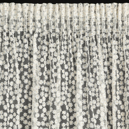 FIRANA GOTOWA DAISY NA TAŚMIE 130 X 270 CM BIAŁY
