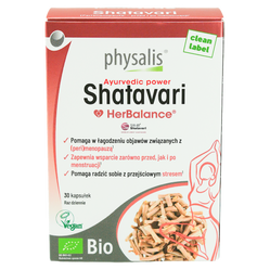 Physalis Shatavari BIO ekstrakt z korzenia shatavari SRI-81® 30 kaps.