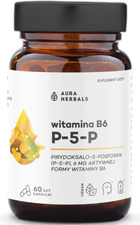 Aura Herbals Witamina B6 P-5-P 6 mg, 60 kaps.