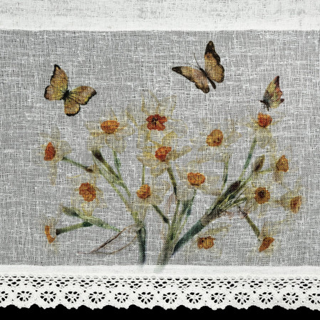 FIRANA GOTOWA FLORA 150 X 60 CM BIAŁY