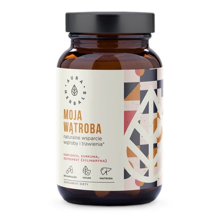 Aura Herbals − Moja wątroba, karczoch + ostropest + kurkuma − 60 kaps.