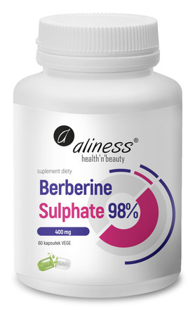Aliness Berberyna Berberine Sulphate 98% siarczan 400 mg x 60 kaps. vege