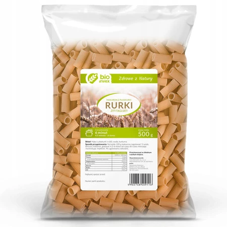 BIO Invex Makaron płaskurka rurki 500 g