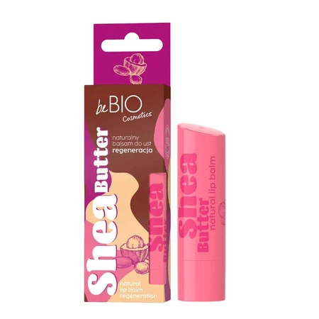 beBIO Naturalny regenerujący balsam do ust z dodatkiem masła shea 5 g