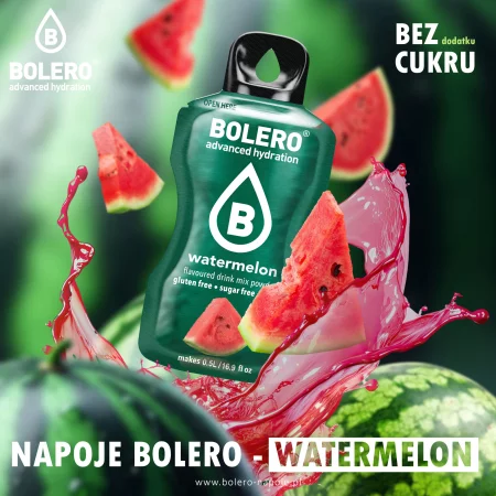 Zestaw Bolero Arbuz ze stewią 12 szt. x 3g napój w proszku bez cukru