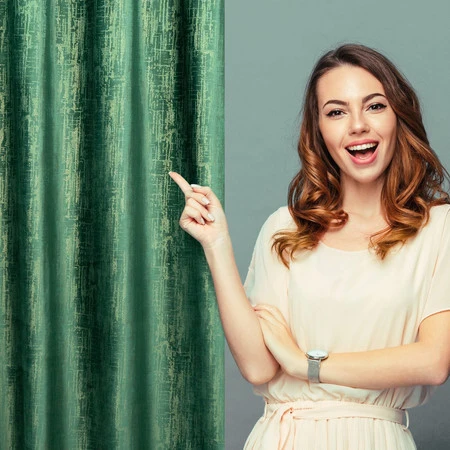 ZASŁONA GOTOWA MARSALA 140 X 250 CM CIEMNOZIELONY