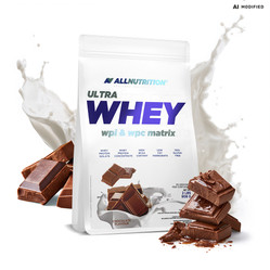 ALLNUTRITION Whey Ultra odżywka białkowa koncentrat WPC i izolat WPI 908g smak czekolada