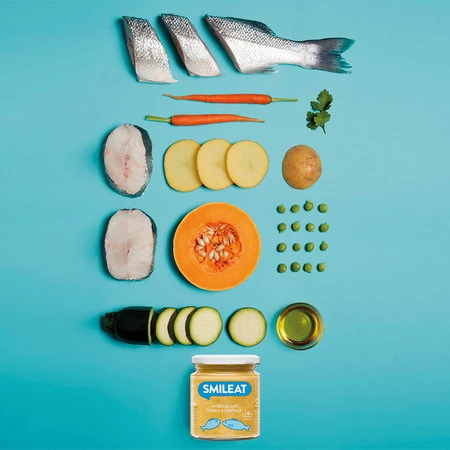 Smileat, BIO Słoiczek z ekologicznymi warzywami, basem i morszczukiem, 230g