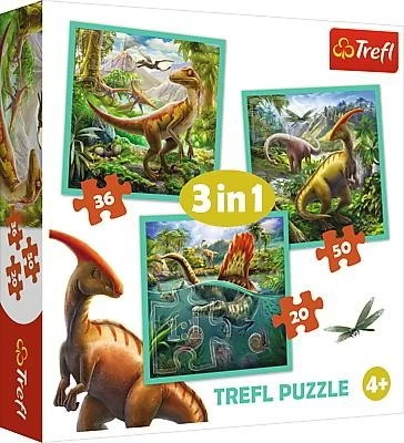 Puzzle 3w1 (20,36,50) Niezwykły świat dinozaurów 34837 -