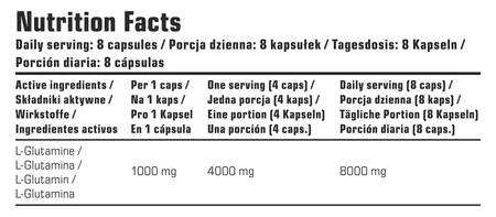 7Nutrition Glutamine Max 1000mg 120 kaps.