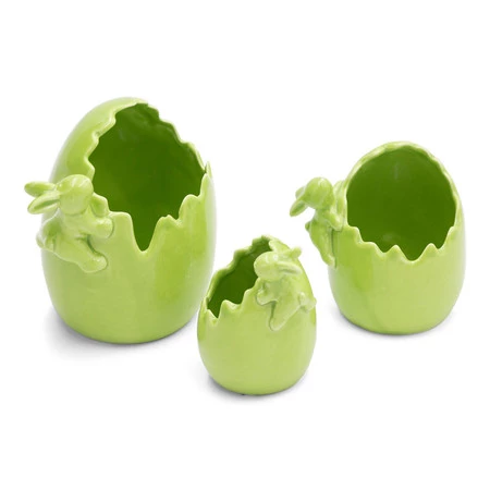 Ozdoba Wielkanocna, Figurka ceramiczna, kolor zielony, rozmiar 12 x 11 x 10 cm