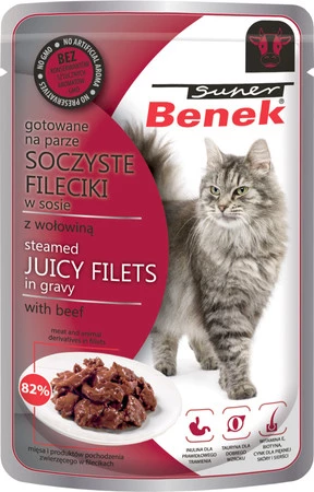 SUPER BENEK Soczyste Filiecki w sosie z Wołowiną 85g