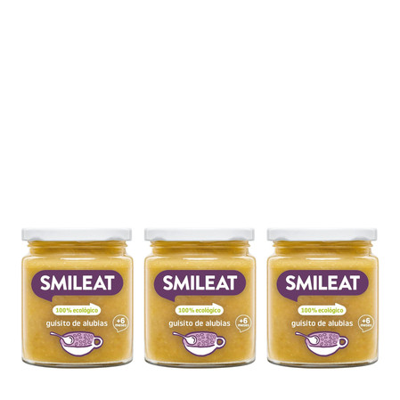Zestaw: 3x Smileat, BIO Słoiczek z gulaszem z fasoli 6m+, 230 g