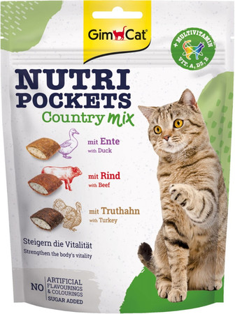 GIMCAT Nutri Pockets Country Mix Krokiecki dla kota 150g