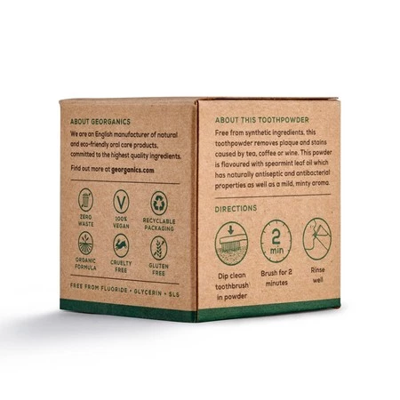 Georganics, Proszek do czyszczenia zębów, Spearmint, 60 ml