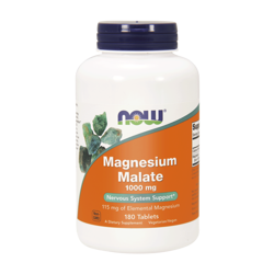 Now Foods Magnesium Malate Jabłczan Magnezu 1000 mg na wsparcie układu nerwowego 180 tabl.