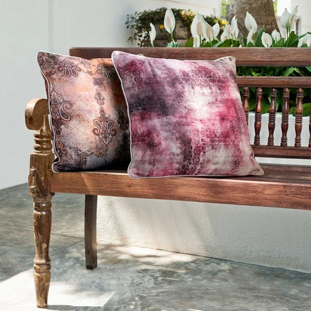 Poszewka Len 19 45 x 45 cm, Bordowy