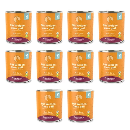 Zestaw 10x HERRMANN'S Selection Puppy Bio Gans - bio gęsina dla szczeniąt (800g)