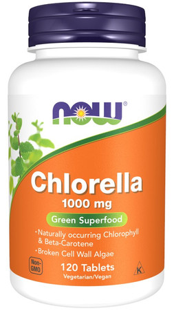 Now Foods Chlorella 1000 mg na wsparcie procesu detoksykacji 120 tabl.