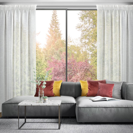 ZASŁONA GOTOWA KELSI NA TAŚMIE 140 X 270 CM NATURALNY