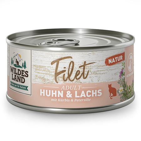 WILDES LAND CAT Huhn Lachs Filet - filety z kurczaka i łososia (80g)