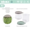 BEABA Zestaw pojemników słoiczków szklanych z zamknięciem 2 x 250 ml Sage green/Gazelle