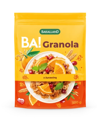 Bakalland BA! Granola z żurawiną i pomarańczą 300g pełnoziarnista